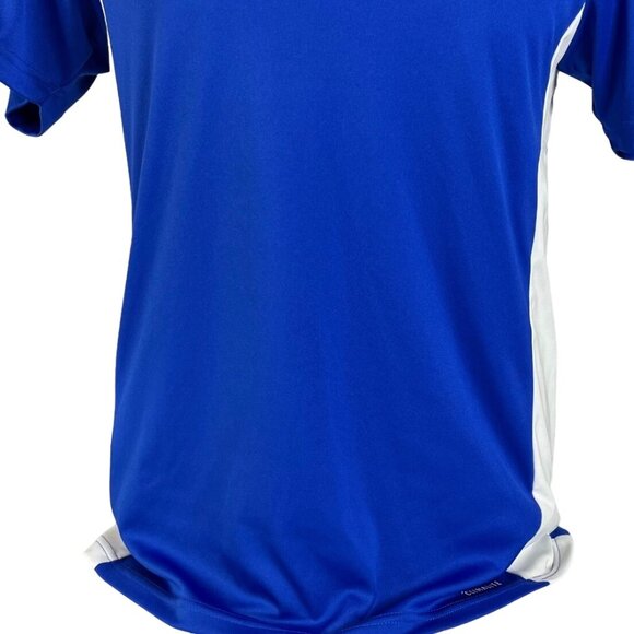 Adidas Shirt Mens Small Blue Soccer Short Sleeves Activewear - Picture 4 of 13